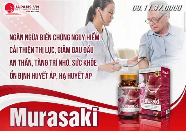 Combo 04 hộp Murasaki - Ổn định huyết áp & tăng sức khoẻ tim mạch 11 công dụng combo 4 murasaki