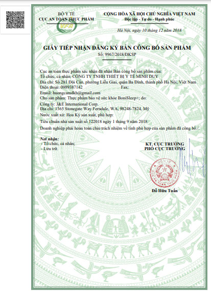 Chứng nhận Boni Sleep