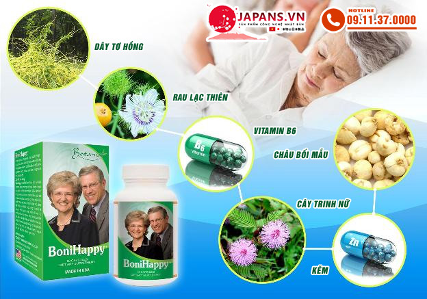 BoniHappy - Viên uống an thần bảo vệ giấc ngủ Việt 11 thành phần bonihappy