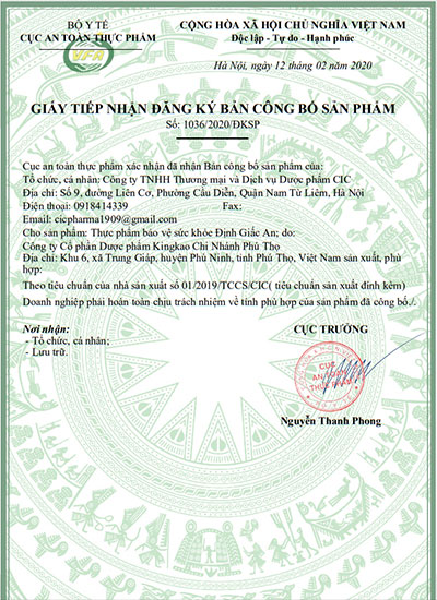 Định Giấc An - Hỗ trợ ngủ ngon mơ đẹp cho người mất ngủ 12 giấy đăng ký định giấc an