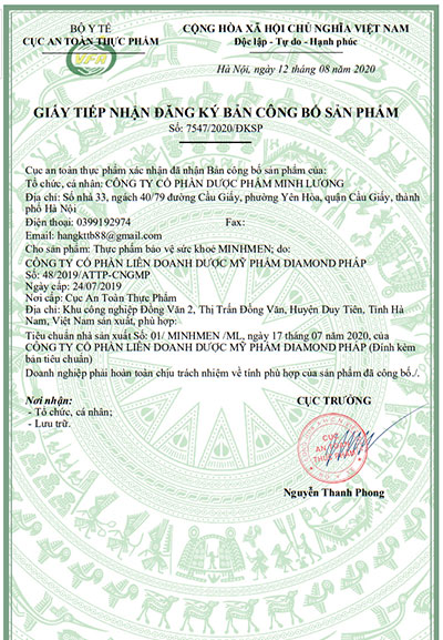 giấy công bố minhmen