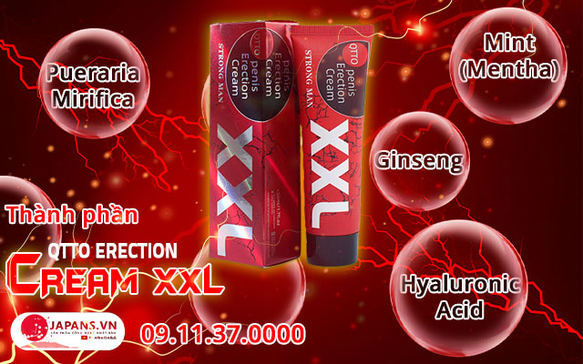 QTTO Penis Erection Cream XXL - Hỗ trợ tăng kích thước dương vật 10 thành phần qtto penis erection cream xxl