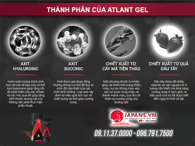 Atlant Gel Tăng Kích Thước Cậu Nhỏ Siêu Tốt 10 thành phẩn Atlant Gel