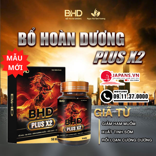 BHD Plus X2 - Vực dậy sinh lý, chống xuất tinh sớm cho nam giới
