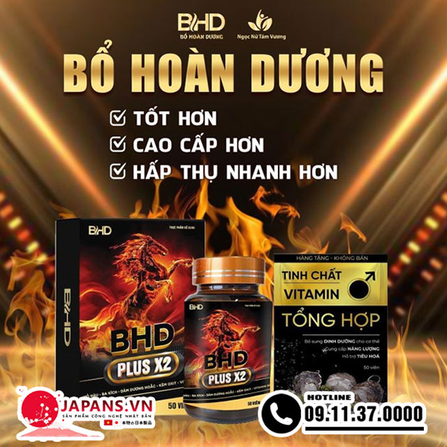 BHD Plus X2 - Vực dậy sinh lý, chống xuất tinh sớm cho nam giới