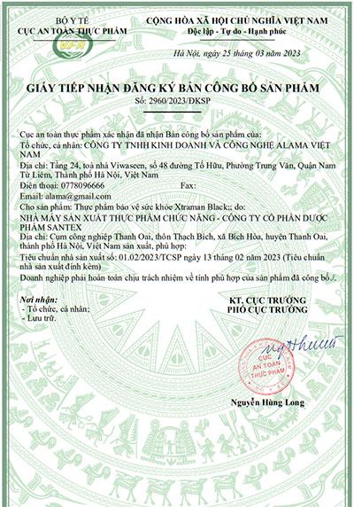 Xtraman Black - Viên sủi bồi bổ thận cường dương cho nam giới 12 giấy công bố xtraman black