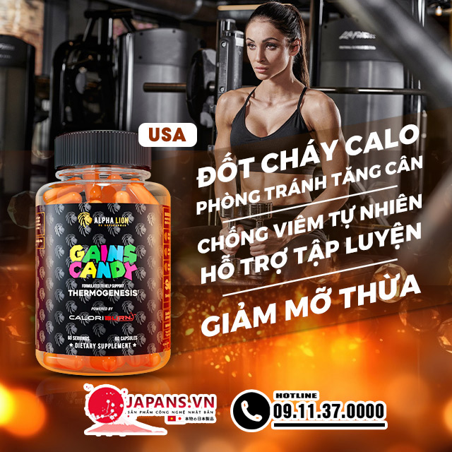GAINS CANDY CALORIBURN Hỗ trợ đốt cháy calo giảm mỡ thừa 13 Công dụng của GAINS CANDY CALORIBURN