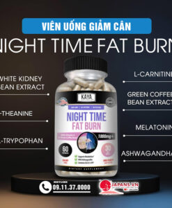 Viên giảm cân Night Time Fat Burn Đốt cháy mỡ vào ban đêm 15 thành phần viên uống giảm cân night time fat burn