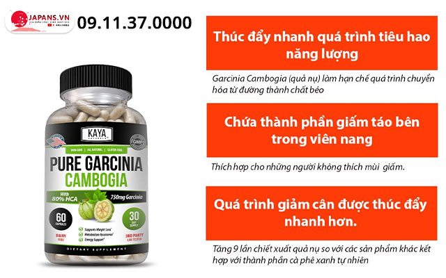 Pure Garcinia Cambogia - Hỗ trợ quá trình giảm cân an toàn 10 thành phần pure garcinia cambogia