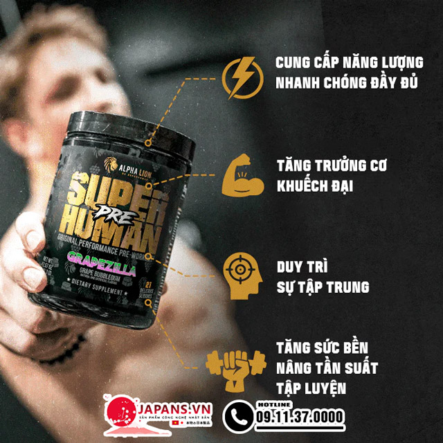 Công dụng vượt trội của SUPERHUMAN PRE