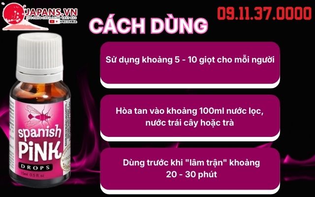 Spanish Pink Drops Nước Uống Tăng Khoái Cảm Cho Cặp Đôi 16 Hướng dẫn sử dụng Spanish Pink Drops cho cặp đôi