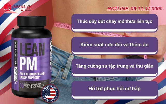 Lean PM Night Time Fat Burner & Sleep Aid hỗ trợ đốt mỡ từ Mỹ 14 Công dụng của Lean PM Night Time Fat Burner & Sleep Aid