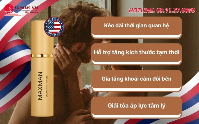 Maxman Delay Spray For Men 10ml hỗ trợ kéo dài thời gian 17 Công dụng của Maxman Delay Spray For Men 10ml
