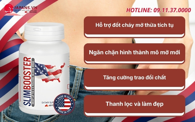 Viên uống Slim Booster hỗ trợ giảm cân công nghệ Mỹ 12 Công dụng của Slim Booster