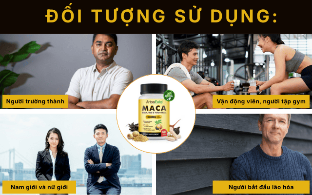 Maca Black Red Yellow 1900mg hỗ trợ tăng cường sinh lực 16 Đối tượng sử dụng Maca Black Red Yellow 1900mg