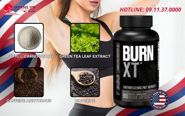 Burn XT Black hỗ trợ đốt mỡ chuyên sâu ban ngày hiệu quả từ Mỹ 15 Thành phần có trong Burn XT Black
