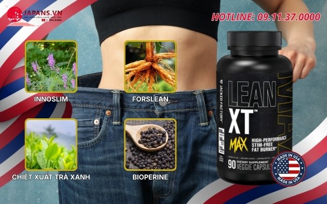 Lean XT MAX Stim-Free Fat Burner đỉnh cao đốt mỡ ban ngày 15 Thành phần có trong Lean XT MAX Stim-Free Fat Burner