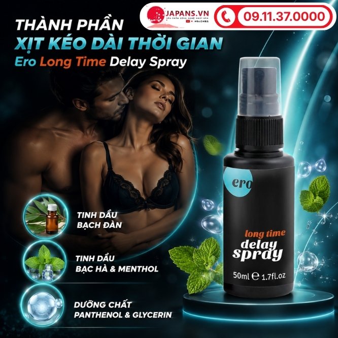 Xịt chống xuất tinh sớm Long Time Delay Spray 50ml từ Châu Âu 10 Chi tiết thành phần của Long Time Delay Spray 50ml