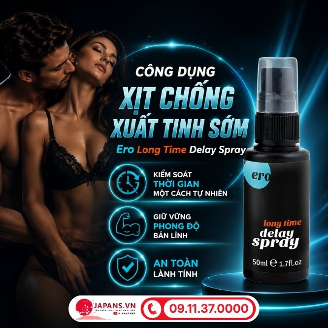 Xịt chống xuất tinh sớm Long Time Delay Spray 50ml từ Châu Âu 11 Công dụng vượt trội của chai xịt Long Time Delay Spray 50ml