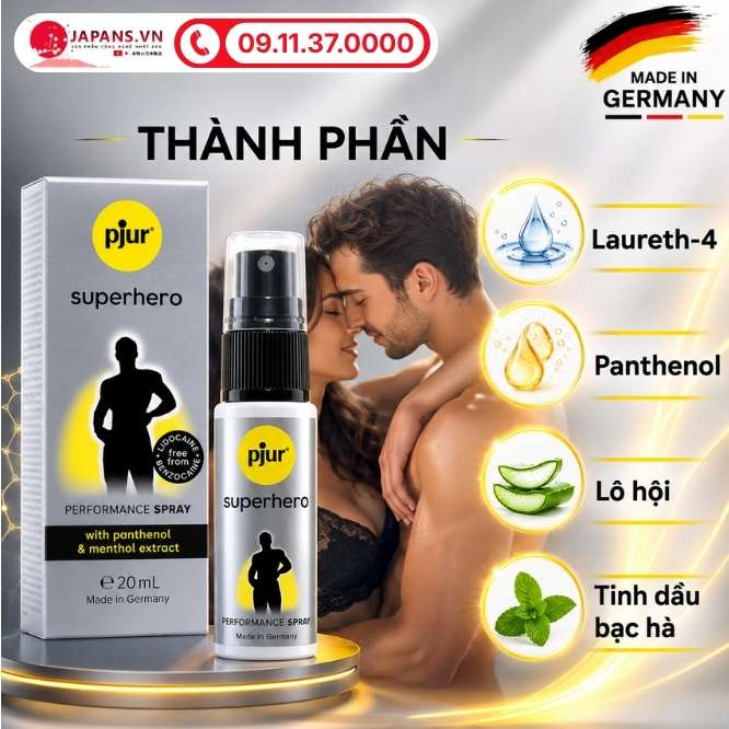 Bảng thành phần đột phá của Superhero Performance Spray 20ml