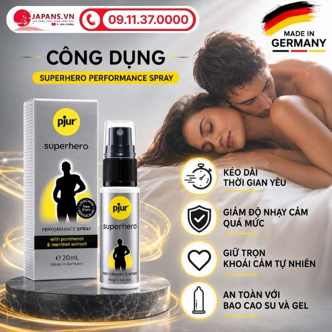 Công dụng vượt trội của chai xịt kéo dài thời gian Superhero Performance Spray 20ml