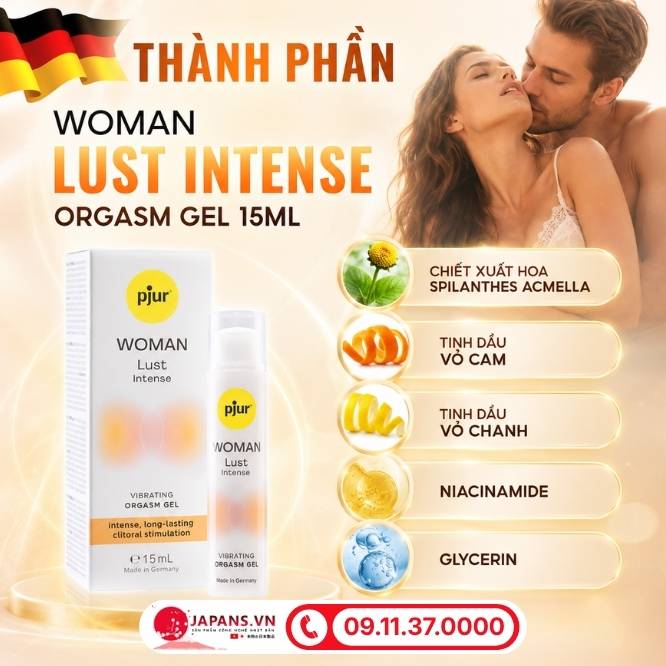 Thành phần khoa học của Woman Lust Intense Orgasm Gel 15ml